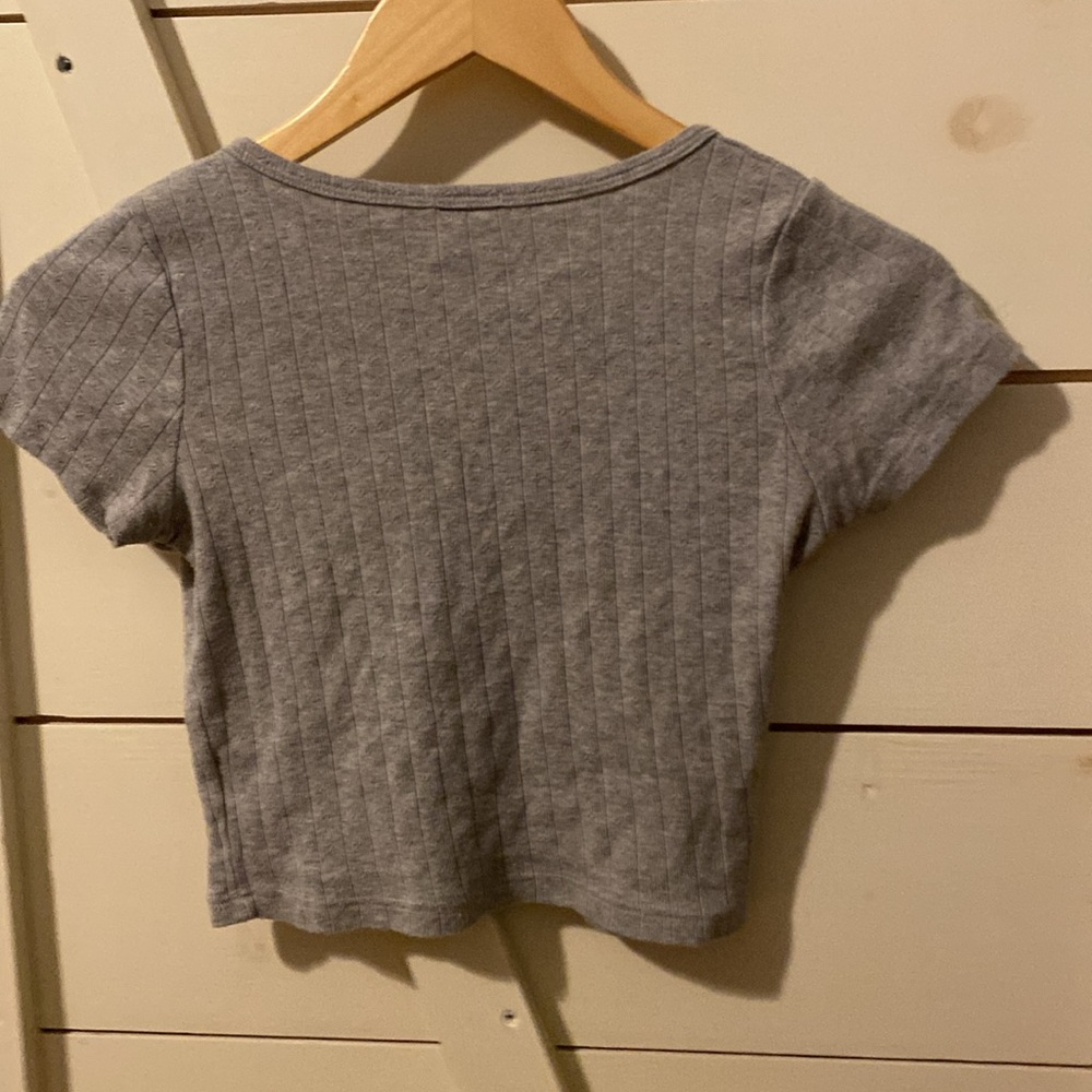 Brandy Melville Grey Zelly Eyelet Top - Picture 5 of 6